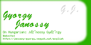 gyorgy janossy business card